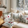 Christmas Throw Pillow Covers, 18x18 inch Decorative Farmhouse Merry Christmas Tree Snowman Winter Red - 3 of 4