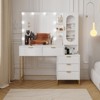 Modern Vanity Makeup Desk with Vanity Mirror, Built-in Lights, 5 Drawers, Power Outlet, Makeup Desk for Bedroom - 2 of 4
