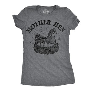 Womens Funny T Shirts Mother Hen Sarcastic Mothers Day Grapic Tee For Ladies - Crazy Dog Women's T Shirt - 1 of 4