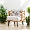 Mshliw Nic Club Chair, Modern Wicker Outdoor Chair with Acacia Wood Legs, Water-Resistant Cushions, Ideal for Patio and Garden - 4 of 4