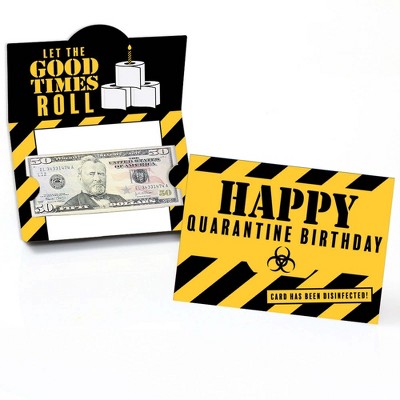Big Dot of Happiness Happy Quarantine Birthday - Social Distancing Party Money and Gift Card Holders - Set of 8
