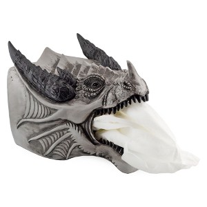 Toy Vault Dragon Tissue Box Cover; Flaming Dragon Resin Tissue Dispenser for Cube Tissue Boxes - 1 of 4