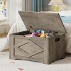 Wooden Storage Bench, 23.6" Toy Chest with Safety Hinge, Multi-Use Entryway Seat, for Living Room, Bedroom, Easy Assembly - 2 of 4