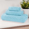 Basketweave Luxury Cotton Jacquard 3 Piece Assorted Towel Set by Blue Nile Mills - 2 of 4