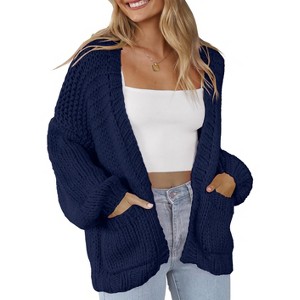Clearlove Women's Cardigan Soft Pocketed Long Sleeves Casual Knitted Open Front Cardigans Lightweight Sweaters - 1 of 1