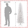 Clearance! 6FT White Pencil Christmas Tree, 250 LED Lights, 8 Modes, Slim Hinged Design, Space-Saving Decor - 3 of 4