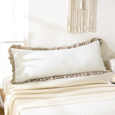 Reversible Pillow Cover – Soft Shabby Chic Ruffled Pillowcases, Wrinkle Resistant, Envelope Closure, Queen/King/Body
