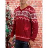 Clearlove Men's Christmas Sweaters Holiday Reindeer Snowflakes V Neck Jumpers - 3 of 4