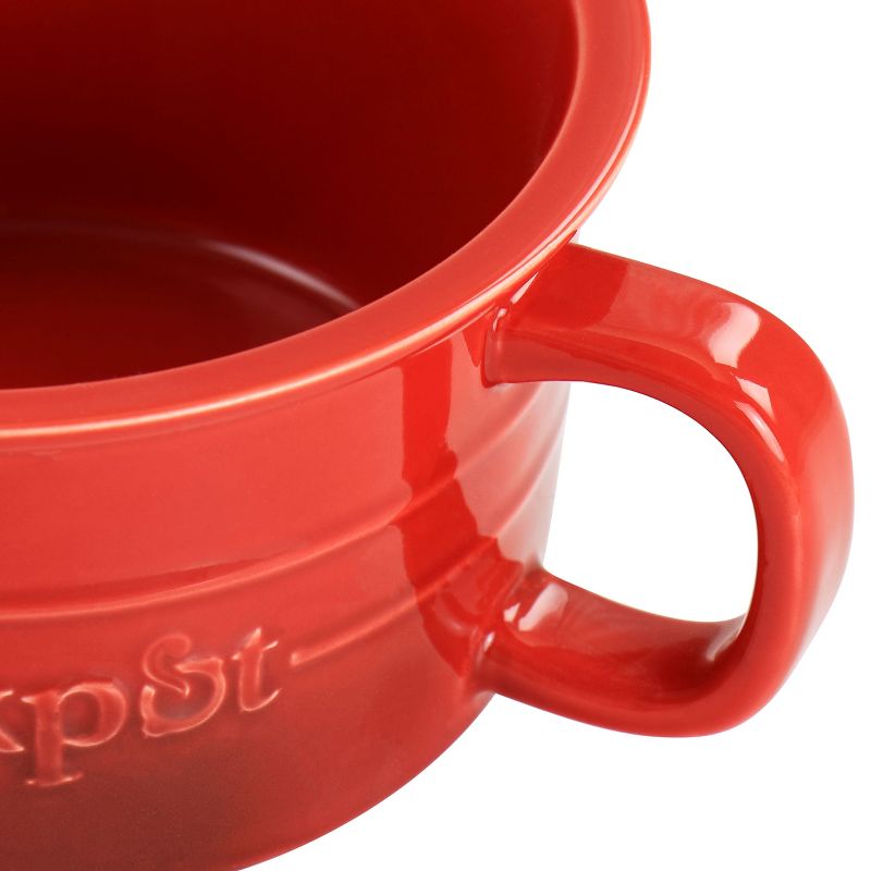 Crock Pot Appleton 24oz Stoneware 4 Piece Soup Mug Set in Gradient Red, 3 of 8