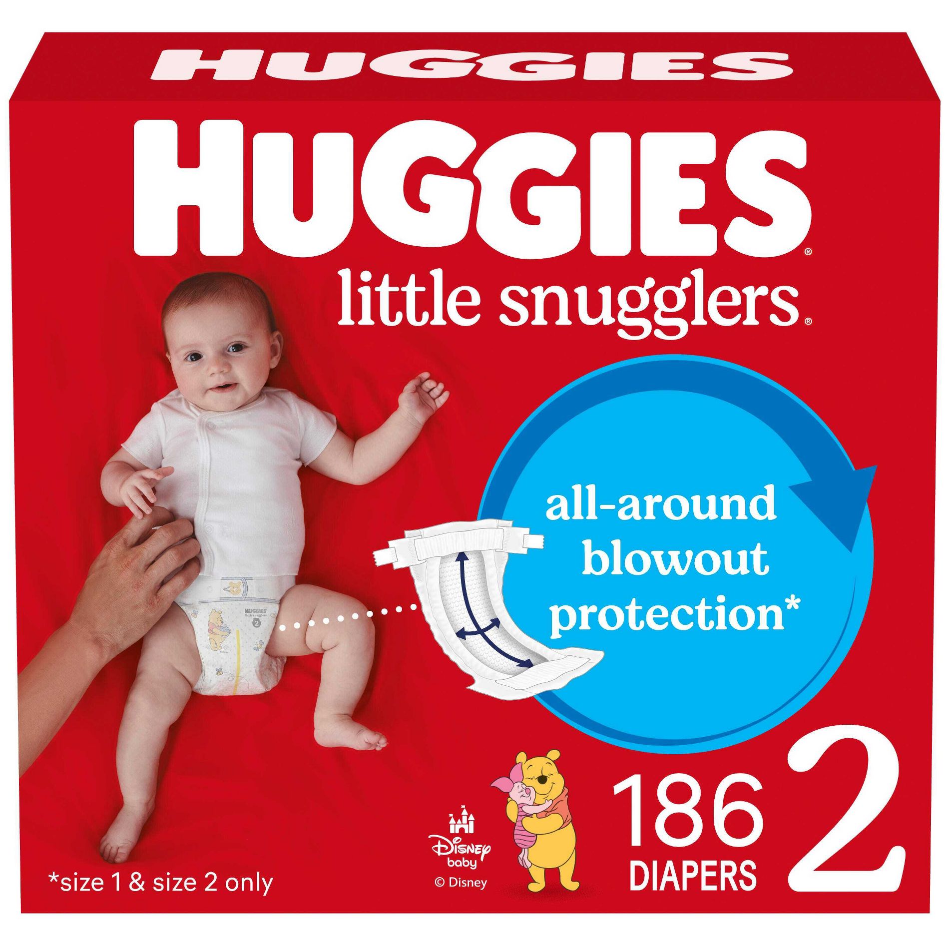 Huggies Little Snugglers Diapers - Size 2 - 186ct