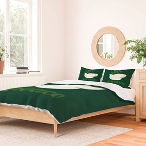 Deny Designs Full/Queen Carey Copeland Peace Dove Duvet Cover and Pillow Sham Green - 1 of 4