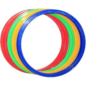 Amber Fight Gear Speed Agility Circles for Trainers, Gyms, Athletics, 4 Assorted Colors, Red, Yellow, Blue, and Green (Set of 12) 18 inch - 1 of 4
