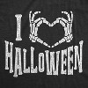 Mens I Heart Halloween T Shirt Funny Love Skeleton Heart Hands Graphic Tee - Crazy Dog Men's T Shirt - 2 of 4
