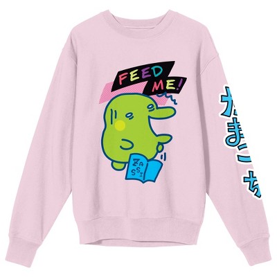 Tamagotchi Feed Me Adult Pink Crew Neck Sweatshirt