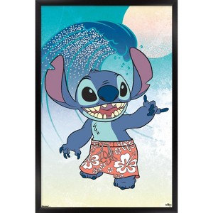 Trends International Disney Lilo And Stitch: Beach Vibes - Hang Loose Framed Wall Poster Prints - 1 of 4