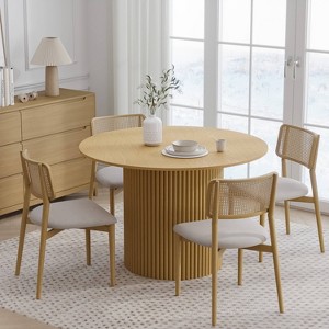 Dovelina 46" Round Dining Table Modern Wood Kitchen Table Dining Room Table for 4 People - 1 of 4