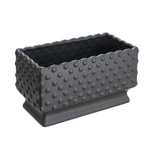 Storied Home Ceramic Hobnail Planter with Scalloped Edge and Polka Dots - 1 of 4