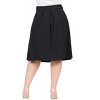 Plus Elastic Waist Pleated Knee Length Pocket Skirt - 24seven Comfort Apparel™ - 3 of 4