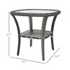 Resenkos Patio Coffee Tables,Patio Tables,Hand-Woven Wicker Side Table with Water-Ripple Glass Top, Mix Gray Mixed-Gray, Transparent - 4 of 4