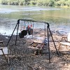 SEVOBAL Grill Cookware Adjustable Hanging Campfire Grill, Foldable BBQ Swing Rack with Iron Grates for Camping, Picnics, Black, 58.66"*36.61"*38.58" - 3 of 4