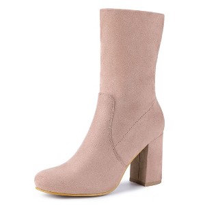 Allegra K Women's Rounded Toe Foldable Ankle Block Heel - 1 of 4