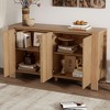 Buffet Cabinet with Storage, 4-Door Retro Wood Sideboard with Distressed Finish and Adjustable Shelves for Dining Room - 2 of 4