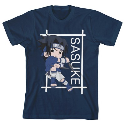 Naruto Classic Sasuke Side View Boy's White T-shirt-Small