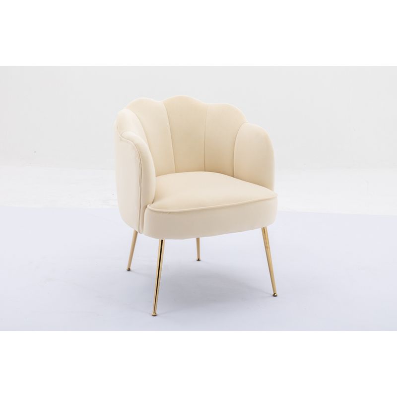 Modern Shell Shape Armchair Accent Chair With Gold Legs-ModernLuxe, 5 of 13