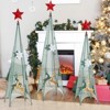 Tangkula 3 Sizes Tower Shaped Christmas Tree Decorations Metal Xmas Decorative Trees with Reindeers & Removable Top Star Christmas Ornament Trees - 3 of 4
