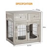 Dog Crate Furniture with 3 Doors,39.4'' Large 2 Drawer & Cushion,Wooden House Kennel for Medium/Large Dog - 2 of 4