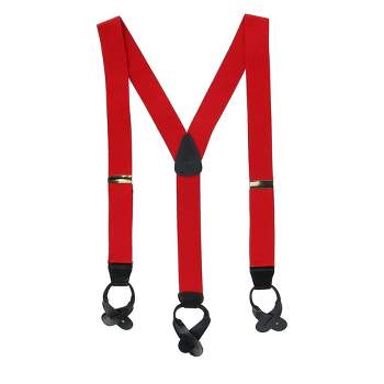 CTM Men's Big & Tall Elastic Button End Suspenders
