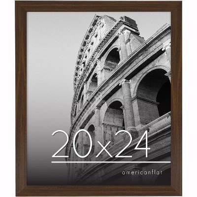 Americanflat 20x24 Poster Frame in Walnut with Polished Plexiglass - Horizontal and Vertical Formats with Included Hanging Hardware
