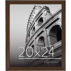 Americanflat 20x24 Poster Frame in Walnut with Polished Plexiglass - Horizontal and Vertical Formats with Included Hanging Hardware - 1 of 4
