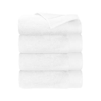 Luxury Bath Towels, Softest 100% Cotton by California Design Den - White, Four-Pcs Bath Towels