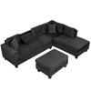 YOOCOZZ 105" L-Shape Sectional Sofa with Storage Ottoman ,2 Pillows, Cup Holders and Reversible Chaise - 3 of 4