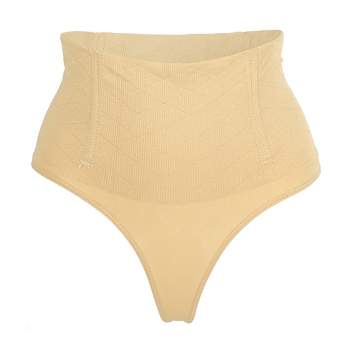 Maidenform Self Expressions Women's Tame Your Tummy Thong SE0049 - Beige XL