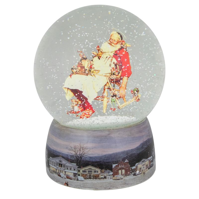 Northlight 6.5" Norman Rockwell 'Santa and His Helpers' Christmas Snow Globe, 1 of 7