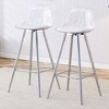 Modern Upholstered Bar Stool Counter Stool Small Bar Chairs Dining Chair Pub Stool, Silver/Gold - Modernluxe - 2 of 4