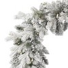 Christmas Shadow Woods Flocked Spruce 9ft Garland, Pre-Lit 50 Warm White LED Lights, 210 PE/PVC Tips, Plug in - 3 of 4