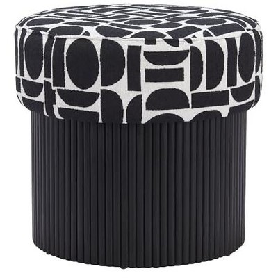 Zuo Boto Storage Ottoman Black & White
