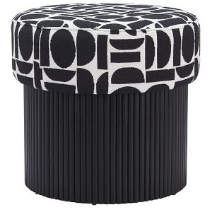 Zuo Boto Storage Ottoman Black & White - 1 of 4