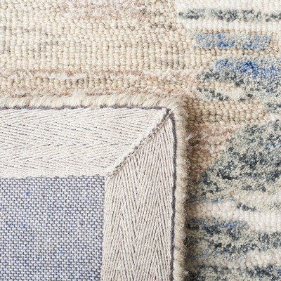 Ivory and Natural Floral Hand-Tufted Wool Area Rug
