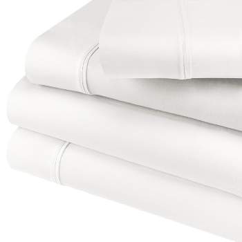 800 Thread Count Luxury Solid Deep Pocket Cotton Blend Bed Sheet Set by Blue Nile Mills