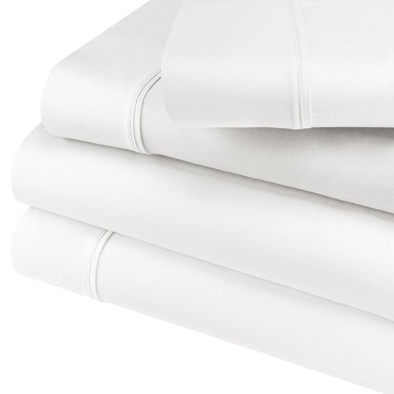 800 Thread Count Luxury Solid Deep Pocket Cotton Blend Bed Sheet Set by Blue Nile Mills, 1 of 6