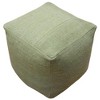 Moti Remi Pouf in Handwoven Contemporary Sage Green Wool - 3 of 4