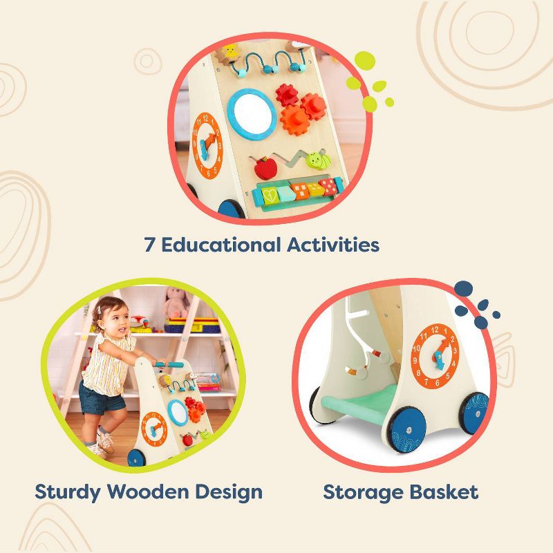 B. toys Wooden Activity Walker - Little Learning Steps, 6 of 12