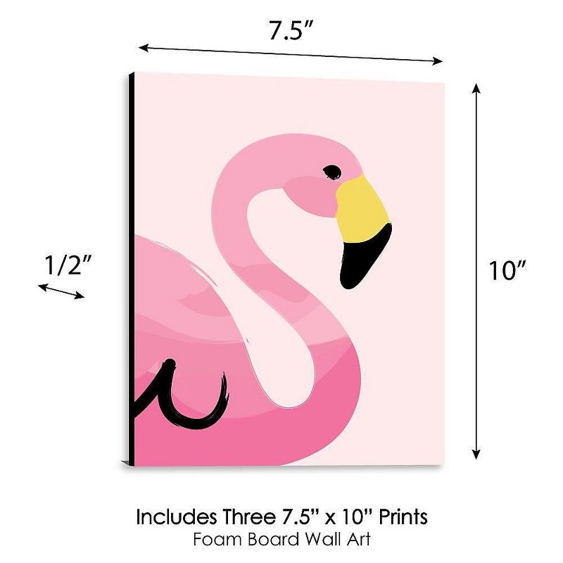 Big Dot of Happiness Pink Flamingo - Tropical Summer Nursery Wall Art, Kids Room Decor & Home Decor - Gift Ideas - 7.5 x 10 inches - Set of 3 Prints, 5 of 8