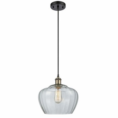 Fenton - 1 Light Cord Hung Mini Pendant In Industrial Style-11 Inches Tall and 11 Inches Wide