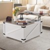 VEVOR 31.5" Farmhouse Coffee Table, Hinged Lift Top Coffee Square Table with Storage Compartment, Wooden Rustic Cocktail Table, Gray & White - 2 of 4