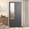 NicBex 67.00"H Armoire Wardrobe Closet Storage Cabinet with Mirror Door & Shelves & Drawers for Bedroom - 4 of 4